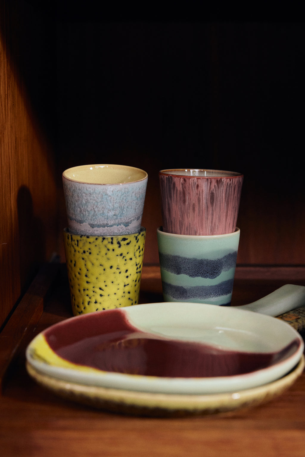 70s Ceramics Coffee Mug Rhubarb