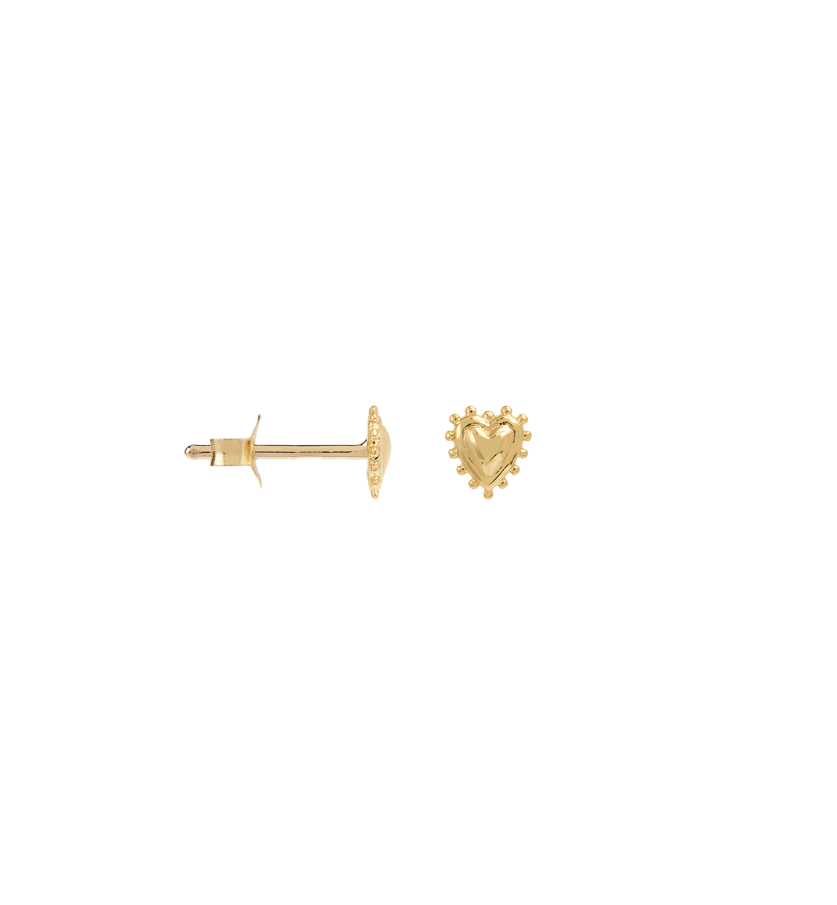 Single Bravery Heart Stud Oorring Goud