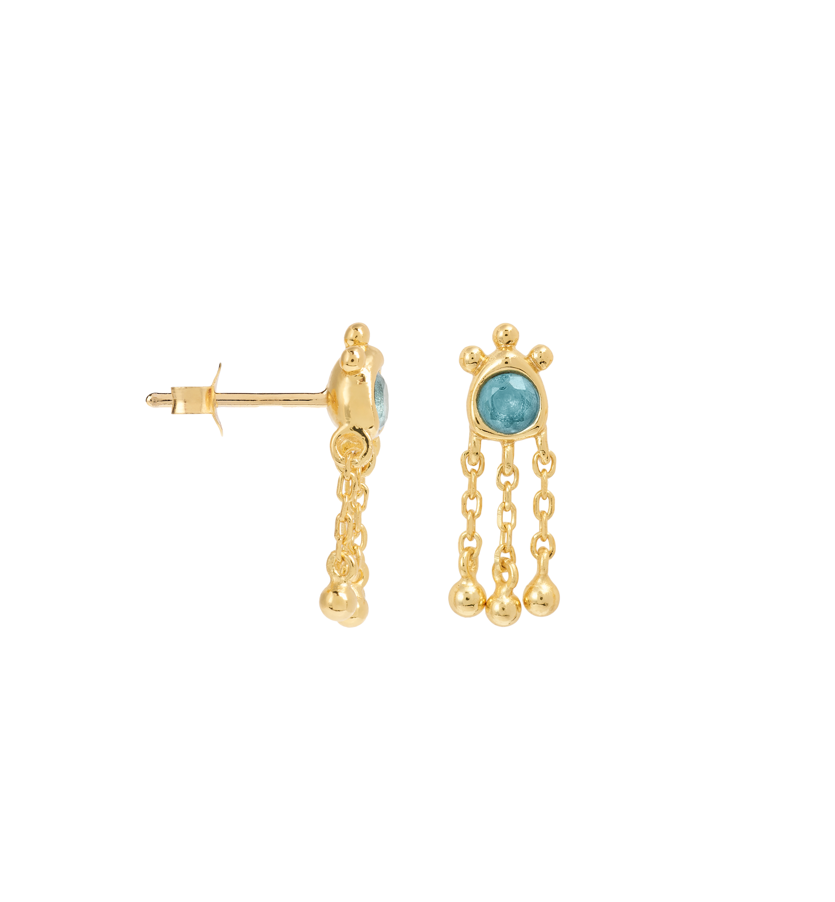 Single Pebble Stud Oorring