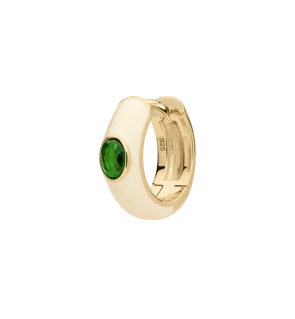 Single Leafy Huggie Oorring