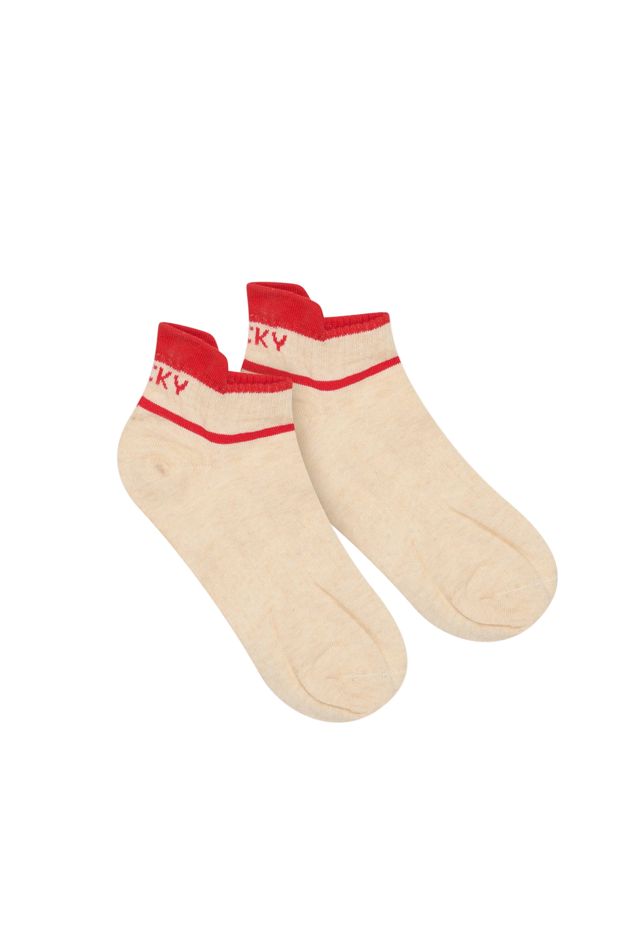 Lucky Short Oyster Socks Poppy Red OneSize