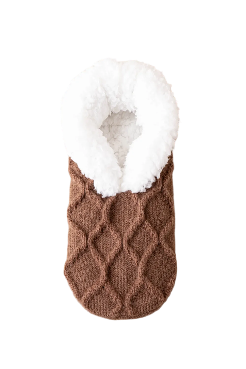 Fuzzy Knitted Socks Brown