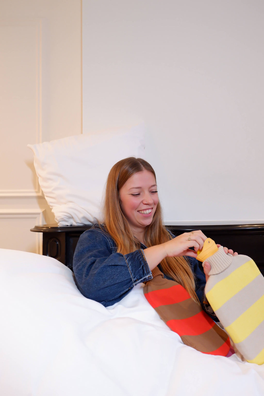 Warmwaterkruik Oranje/Beige