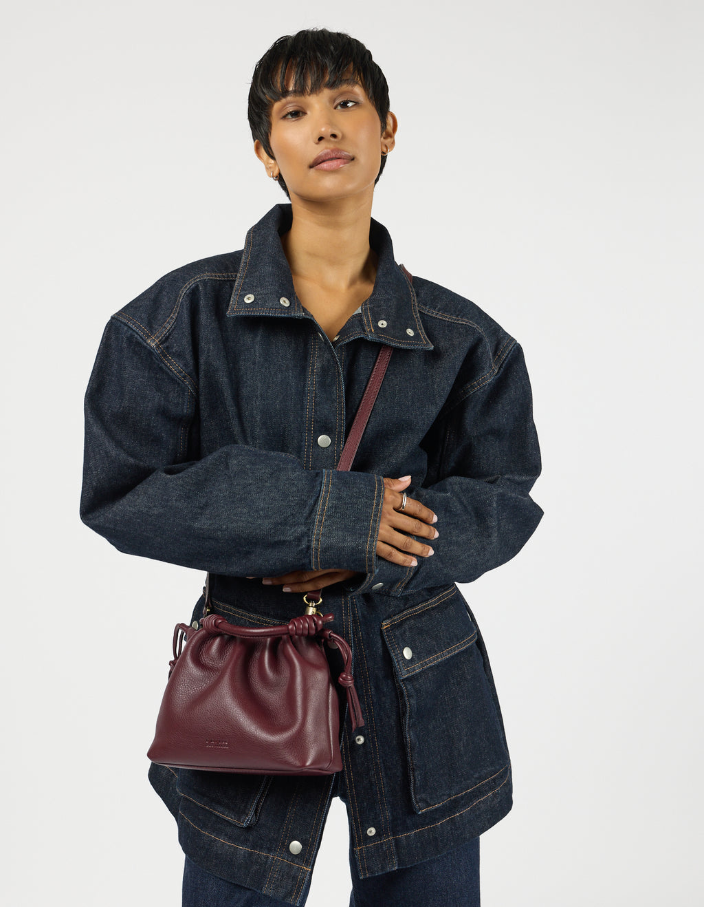 Kiki Mini Dark Cherry Soft Grain Leather