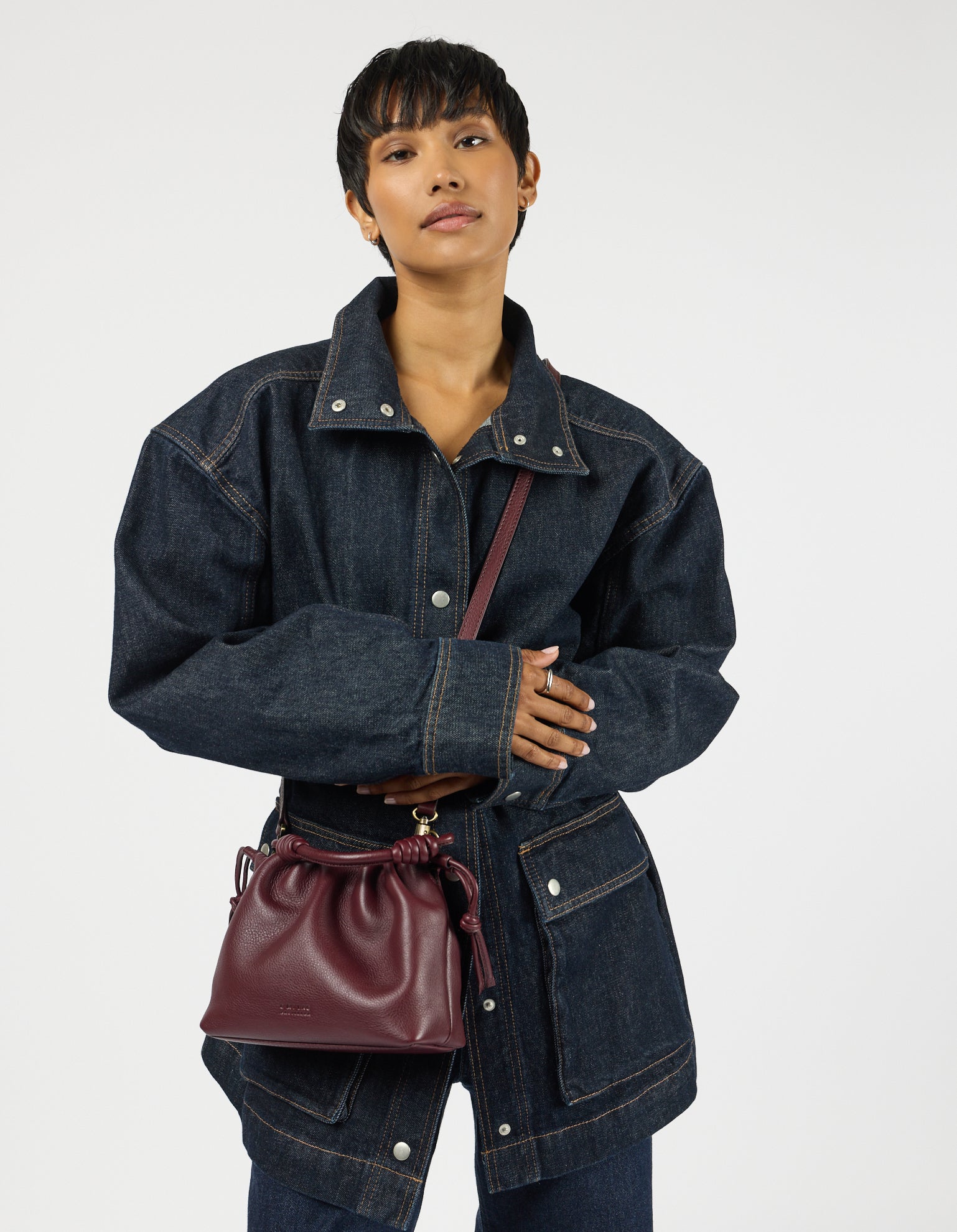 Kiki Mini Dark Cherry Soft Grain Leather