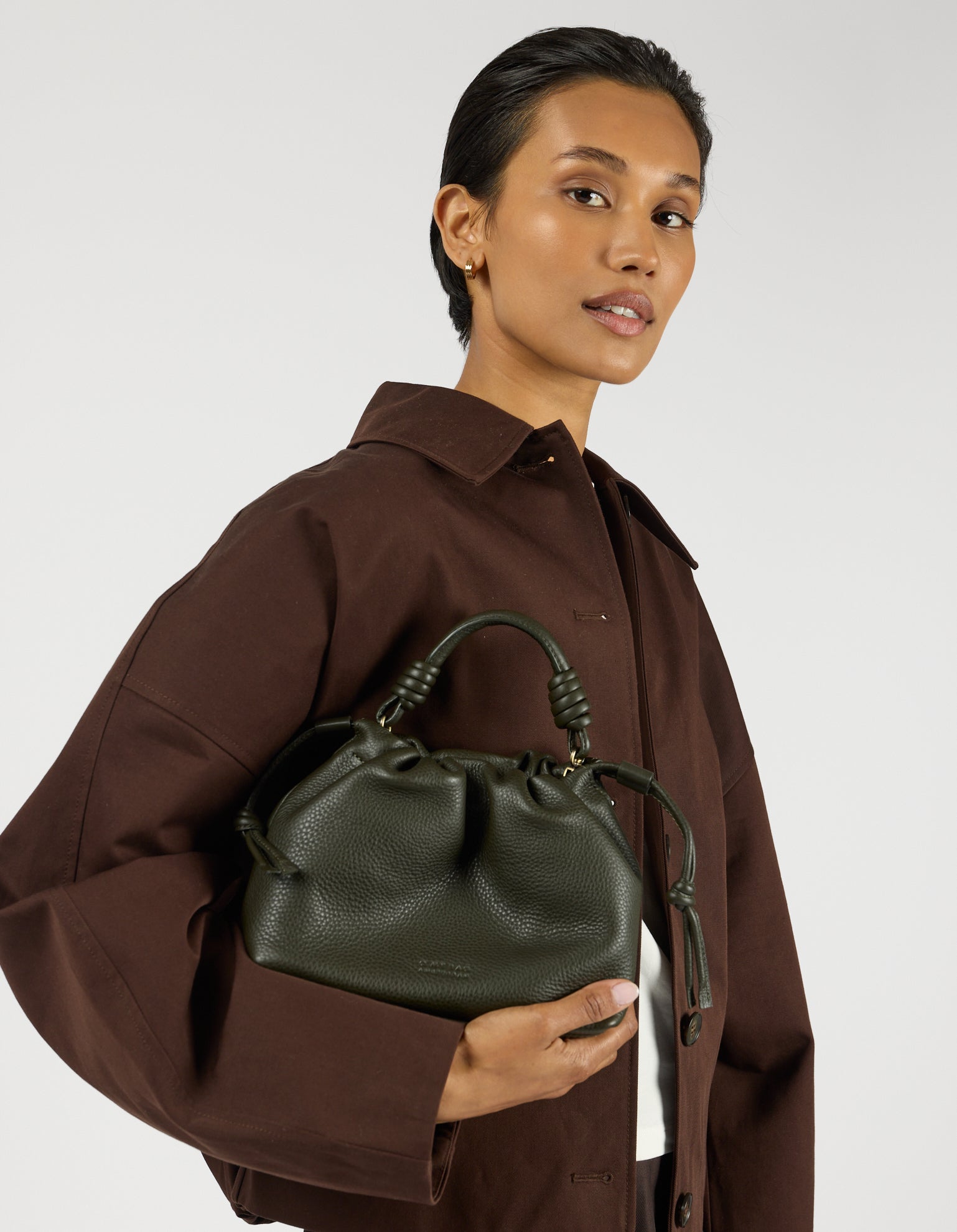 Kiki Mini Moss Soft Grain Leather
