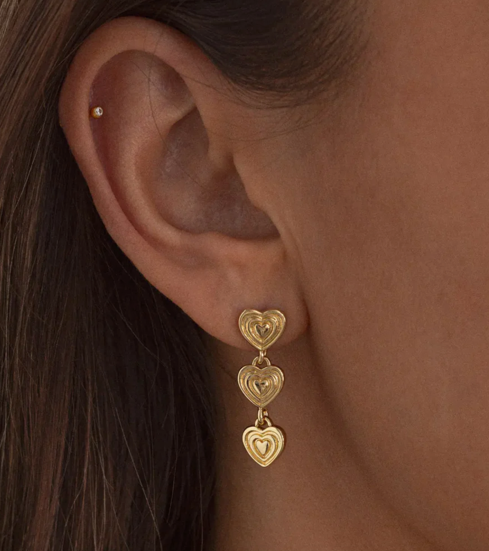 Baby Heart Earrings Gold