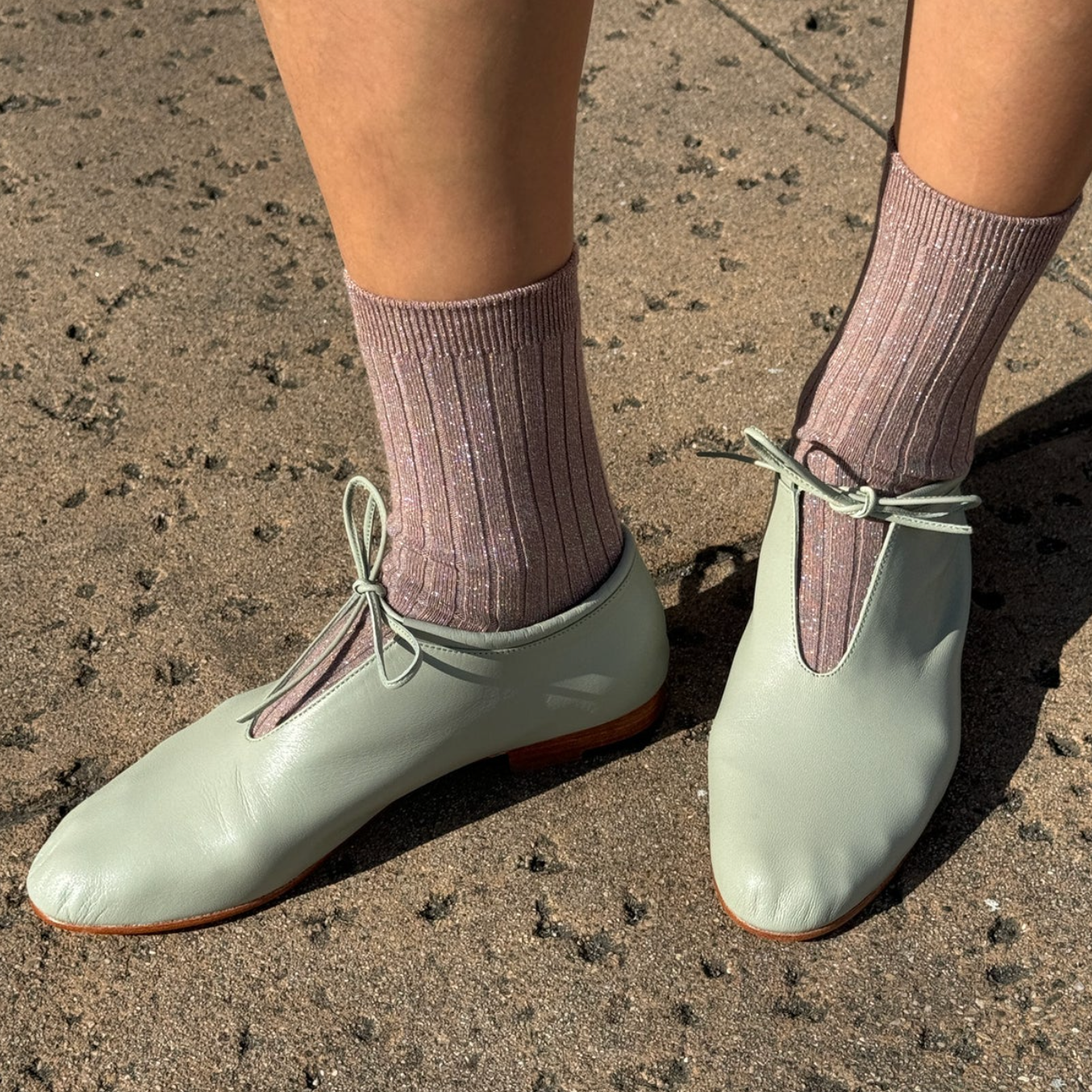 Her Socks Modal Jute Glitter