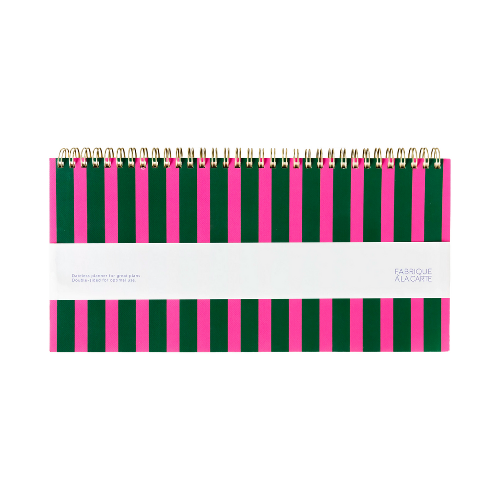 Deskplanner Stripes Green & Pink - Two Sided