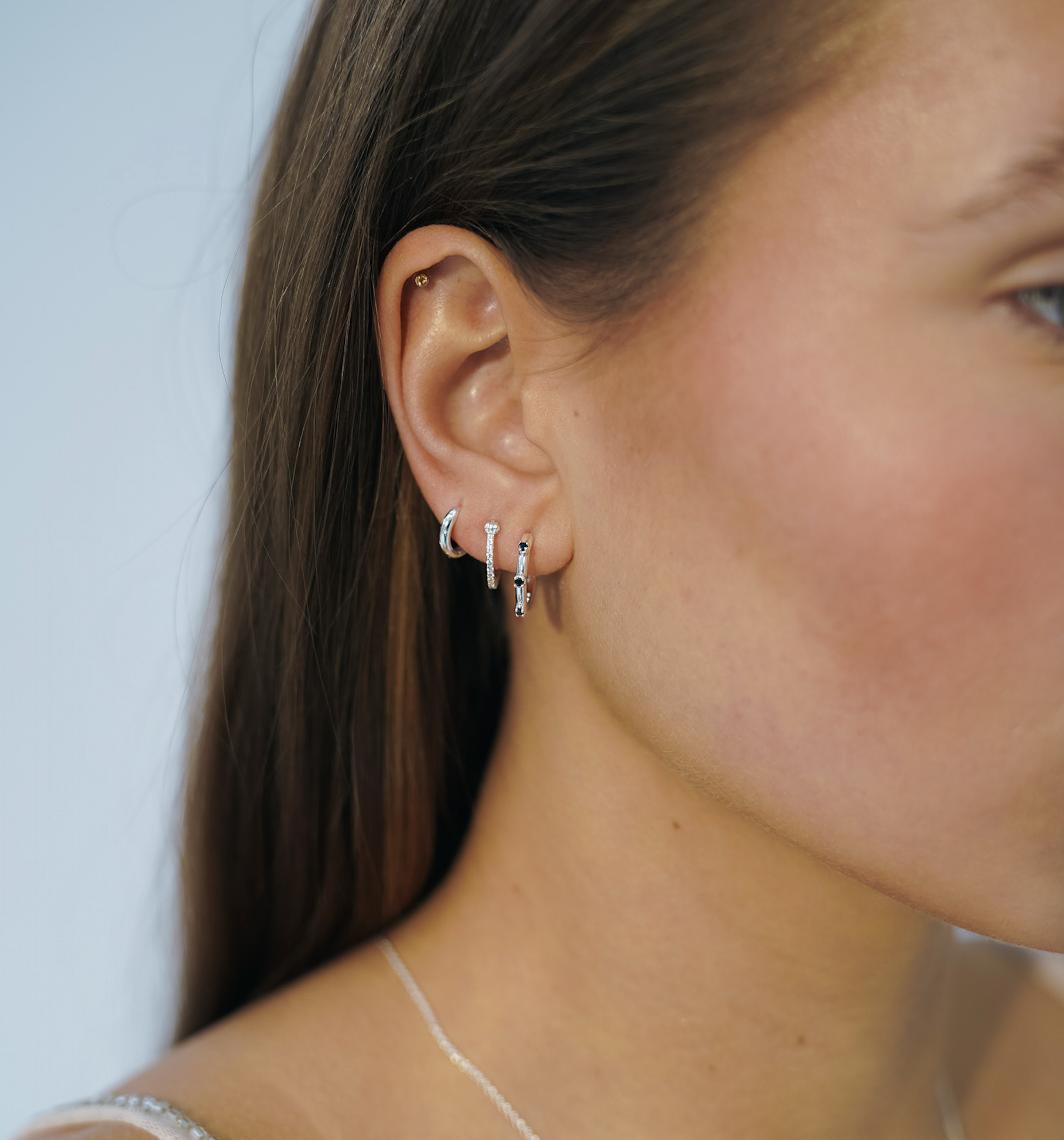 Single Heavenly Star Hoop Earring Silver