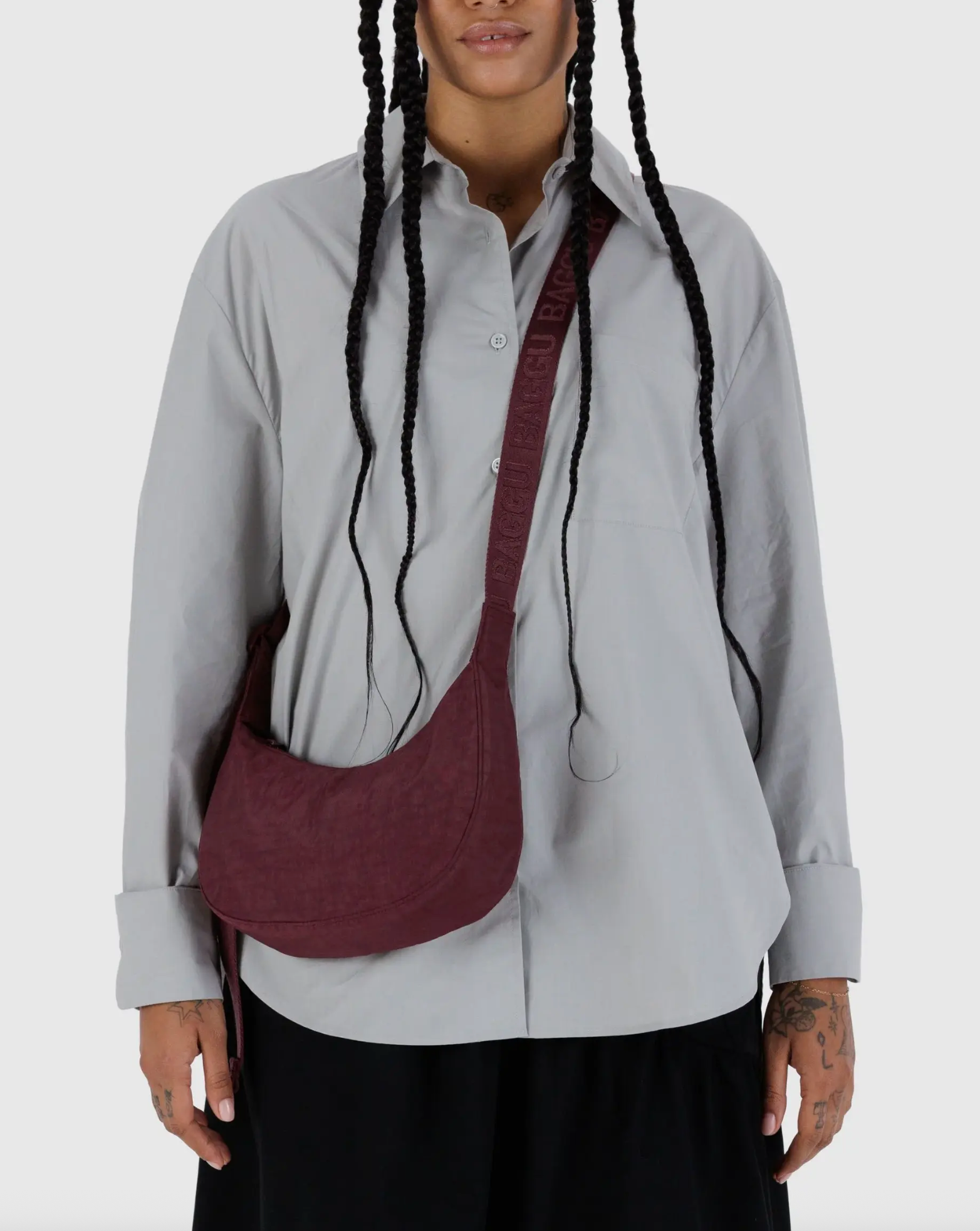 Nylon Crescent Handtas Mahogany S