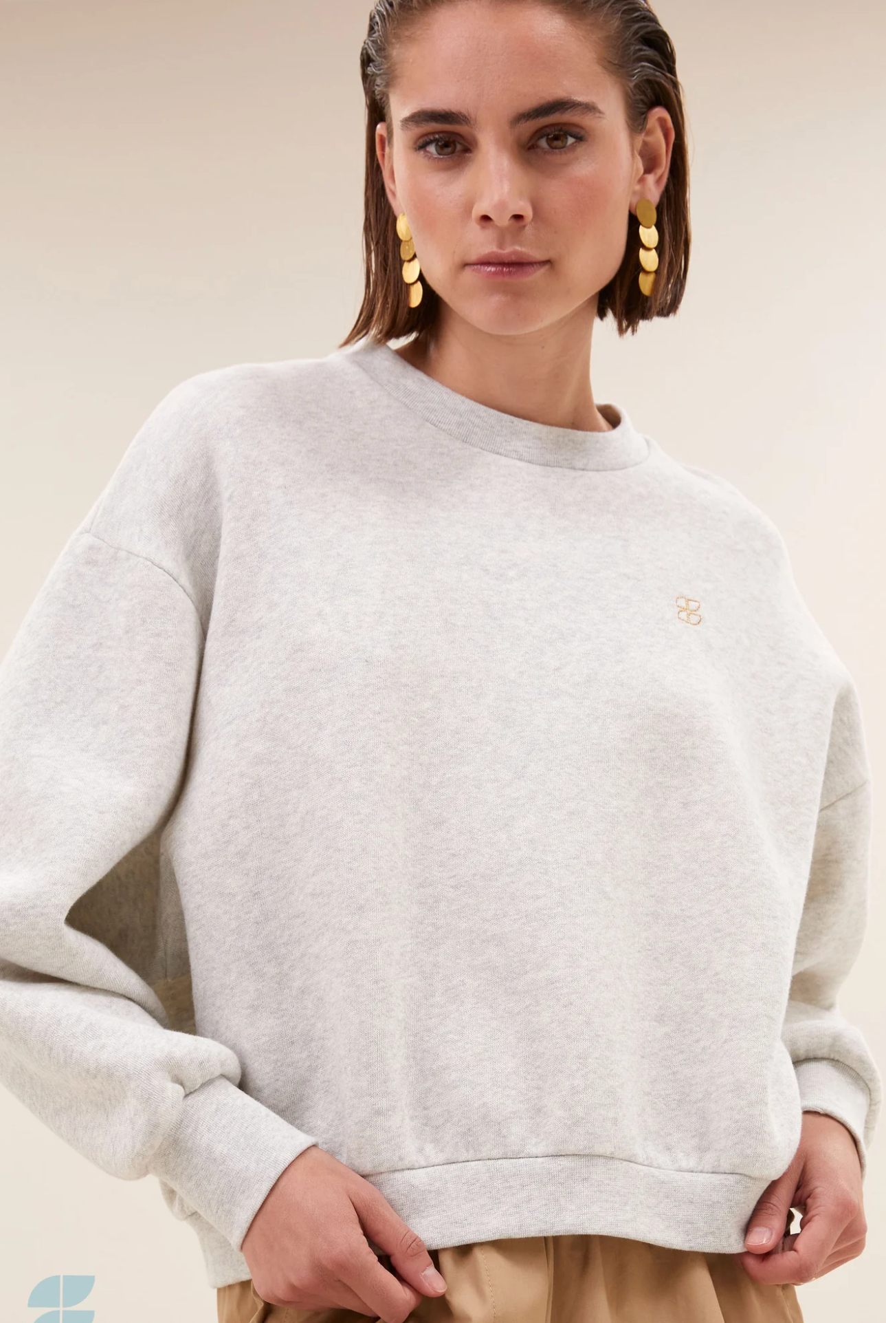 Bibi Logo Sweater Light Grey