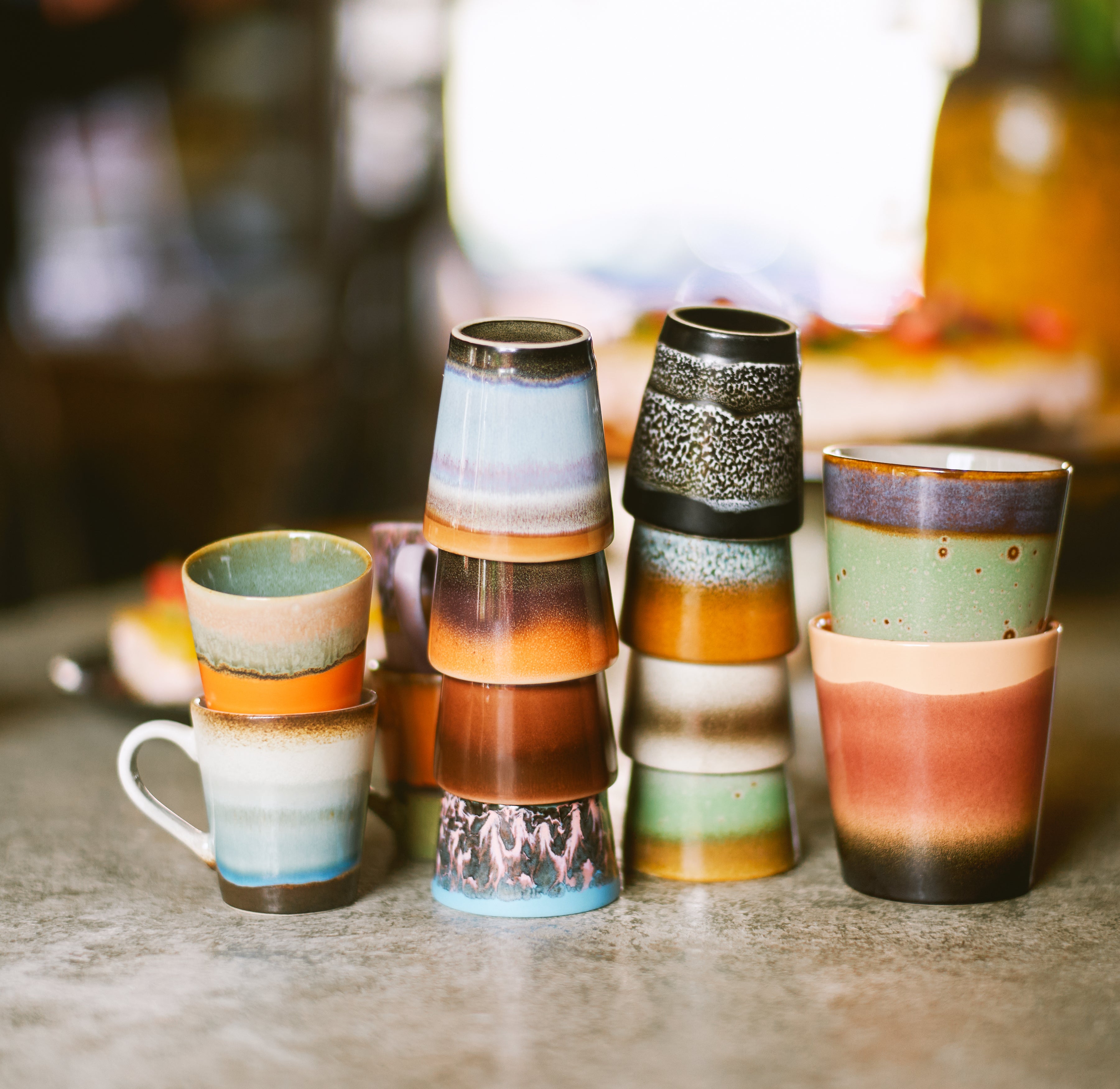 70s Espresso Mugs Retro Set Of 4