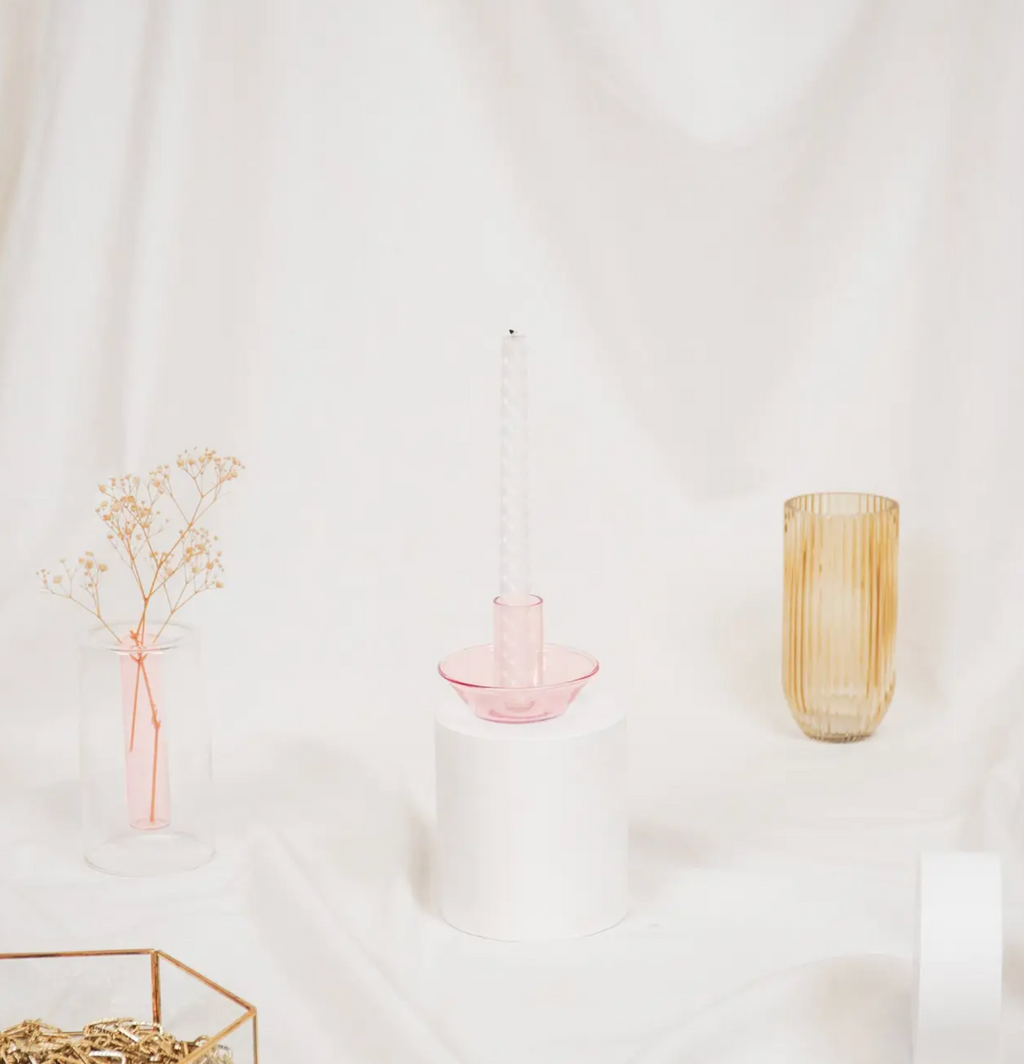 Kaarsenhouder Roze
