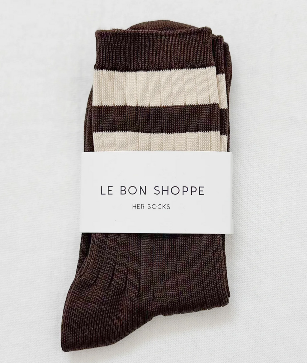 Her Socks Varsity Espresso