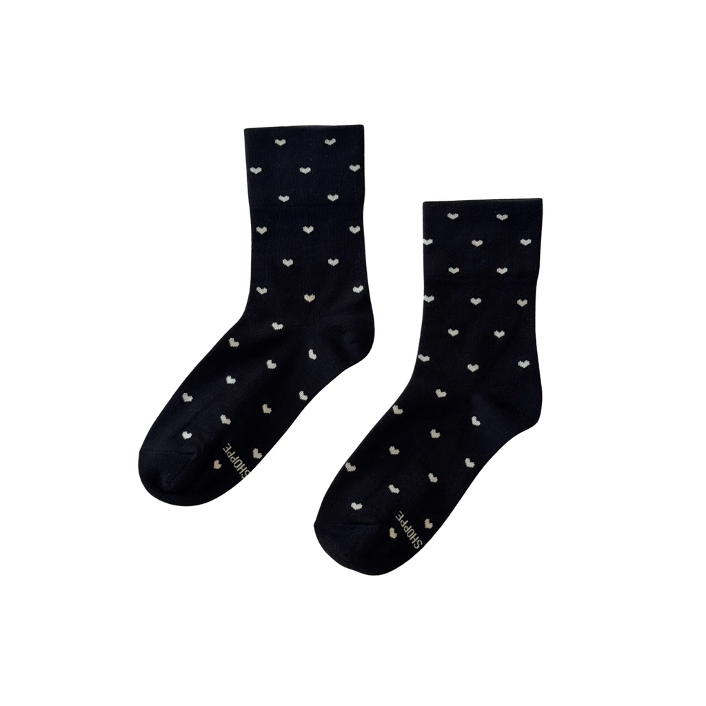 Sneaker Socks Hearts Black