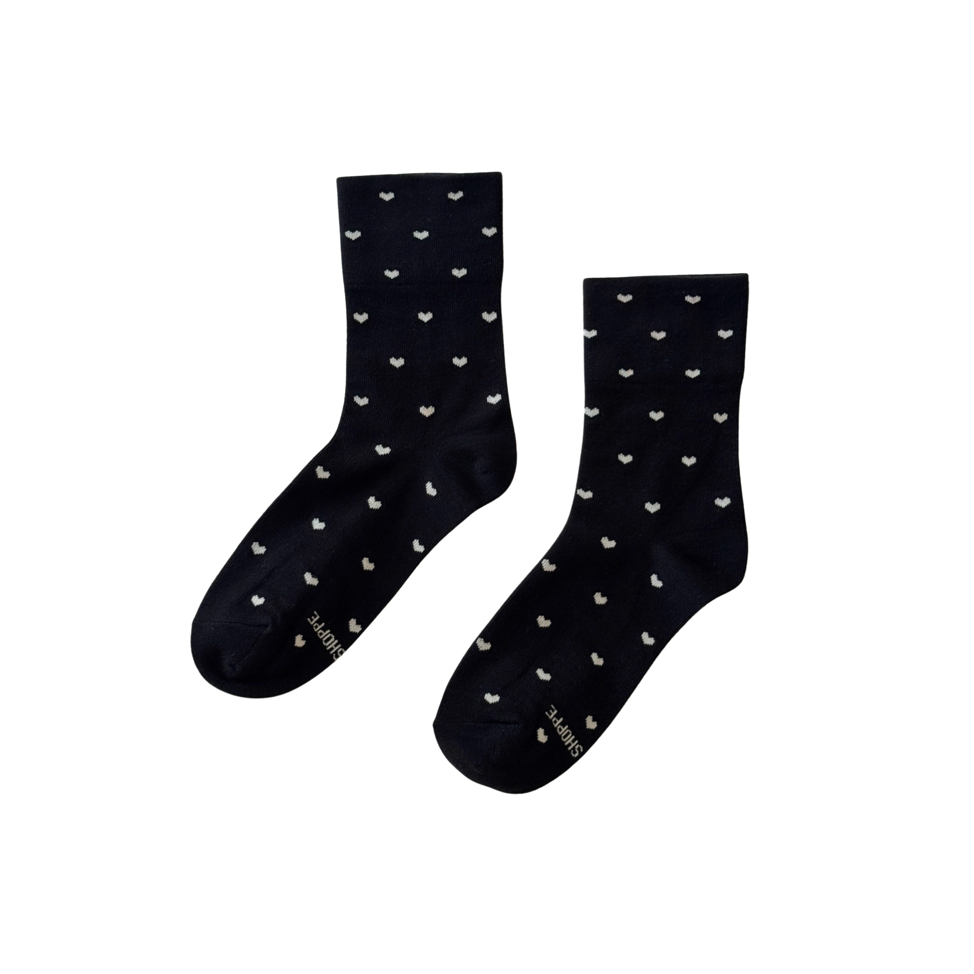 Sneaker Socks Hearts Black