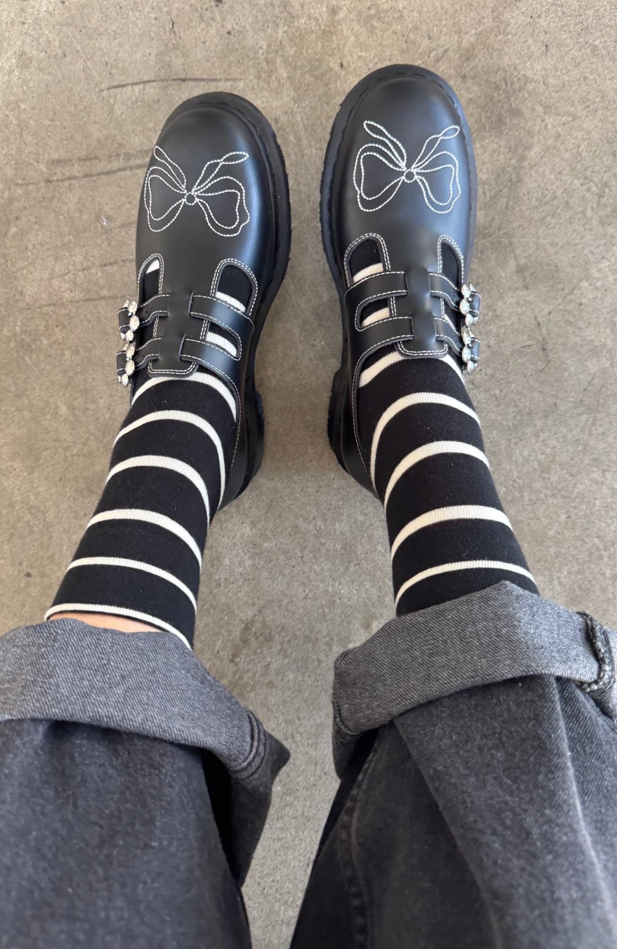 Wally Socks Black Stripe