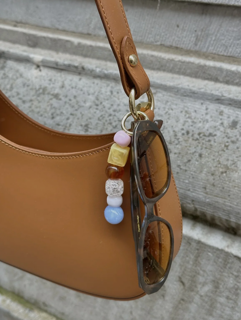 Bag Charm Pastel Stenen