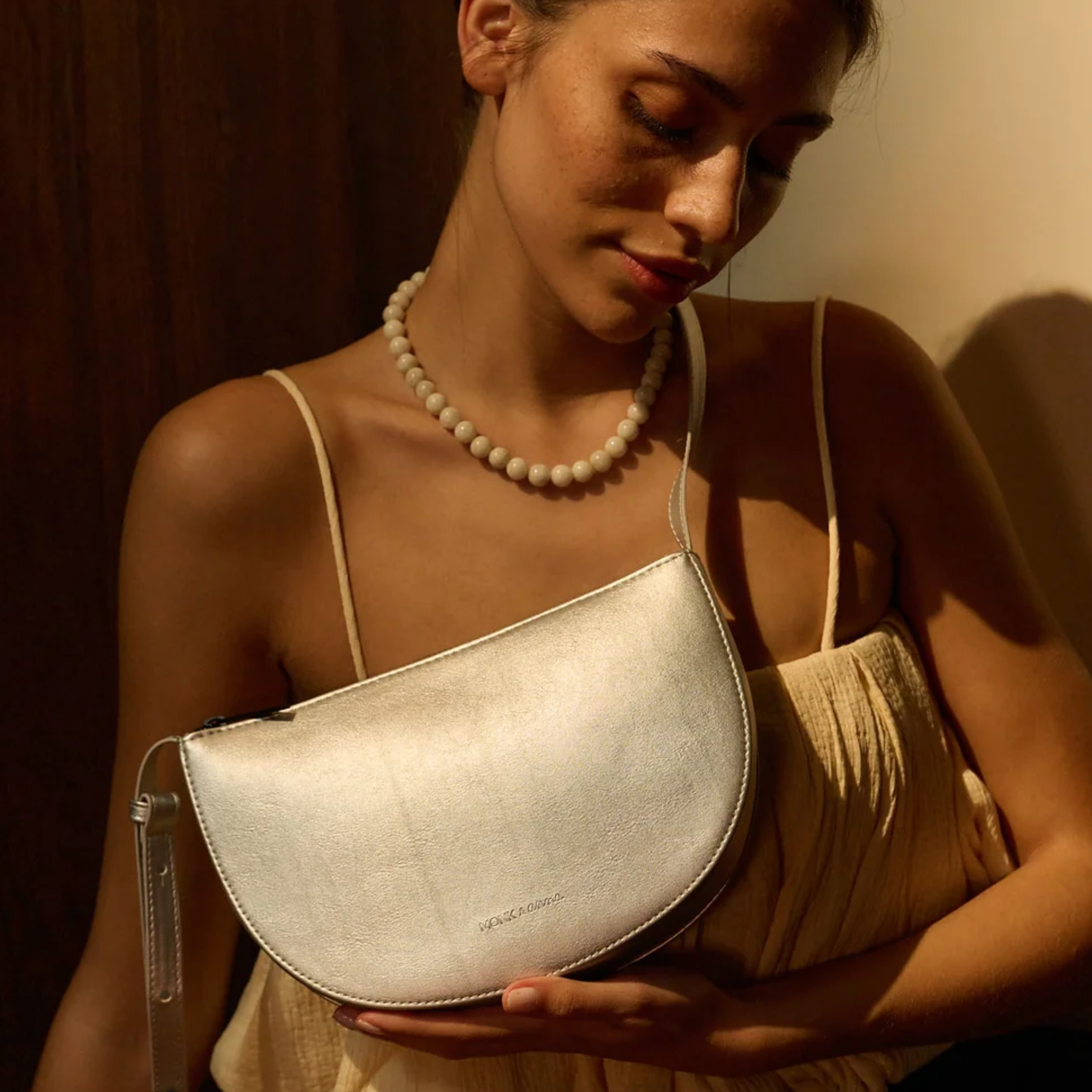 Farou Half Moon Bag Hematite