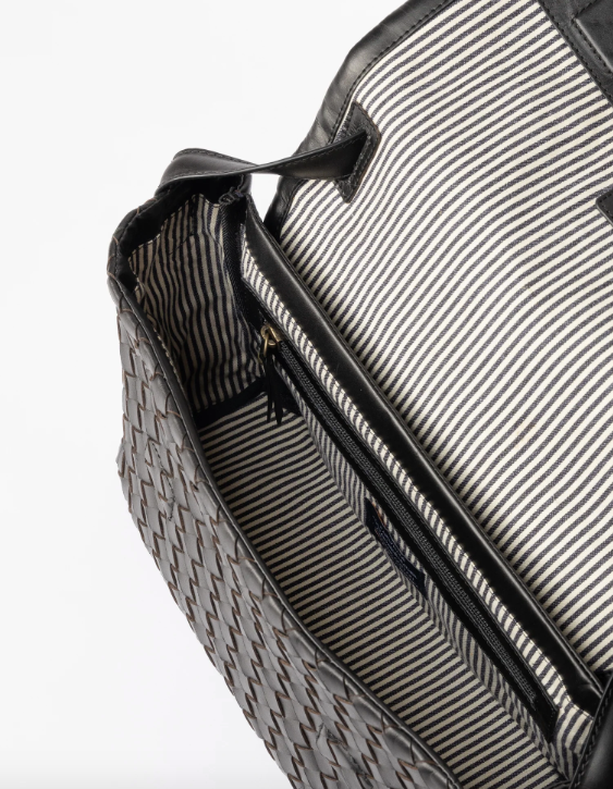 Kenzie Black Woven Classic Leather