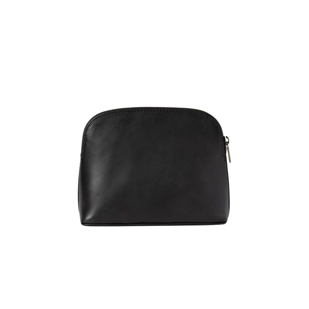 Cosmetics Bag Black Leather