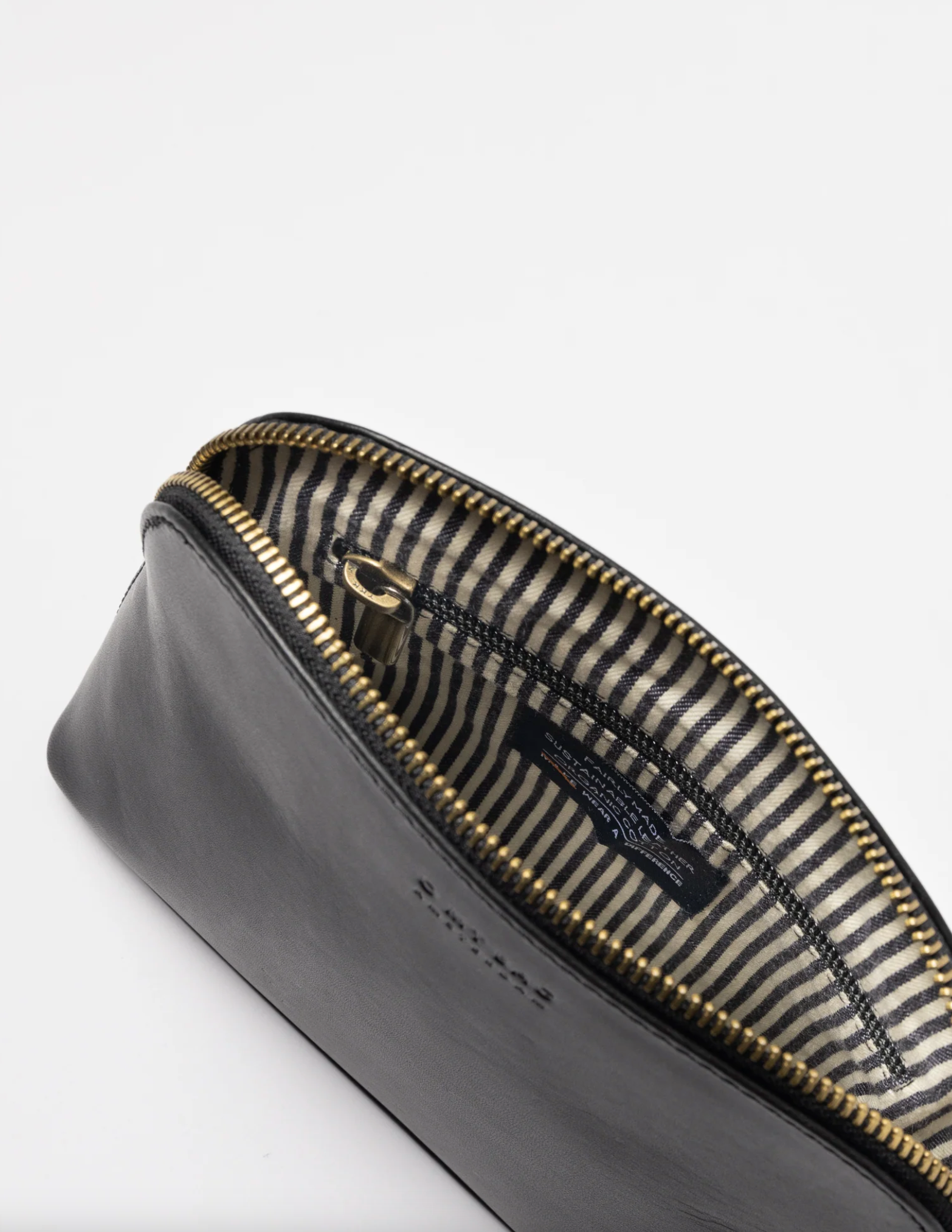 Cosmetics Bag Black Leather