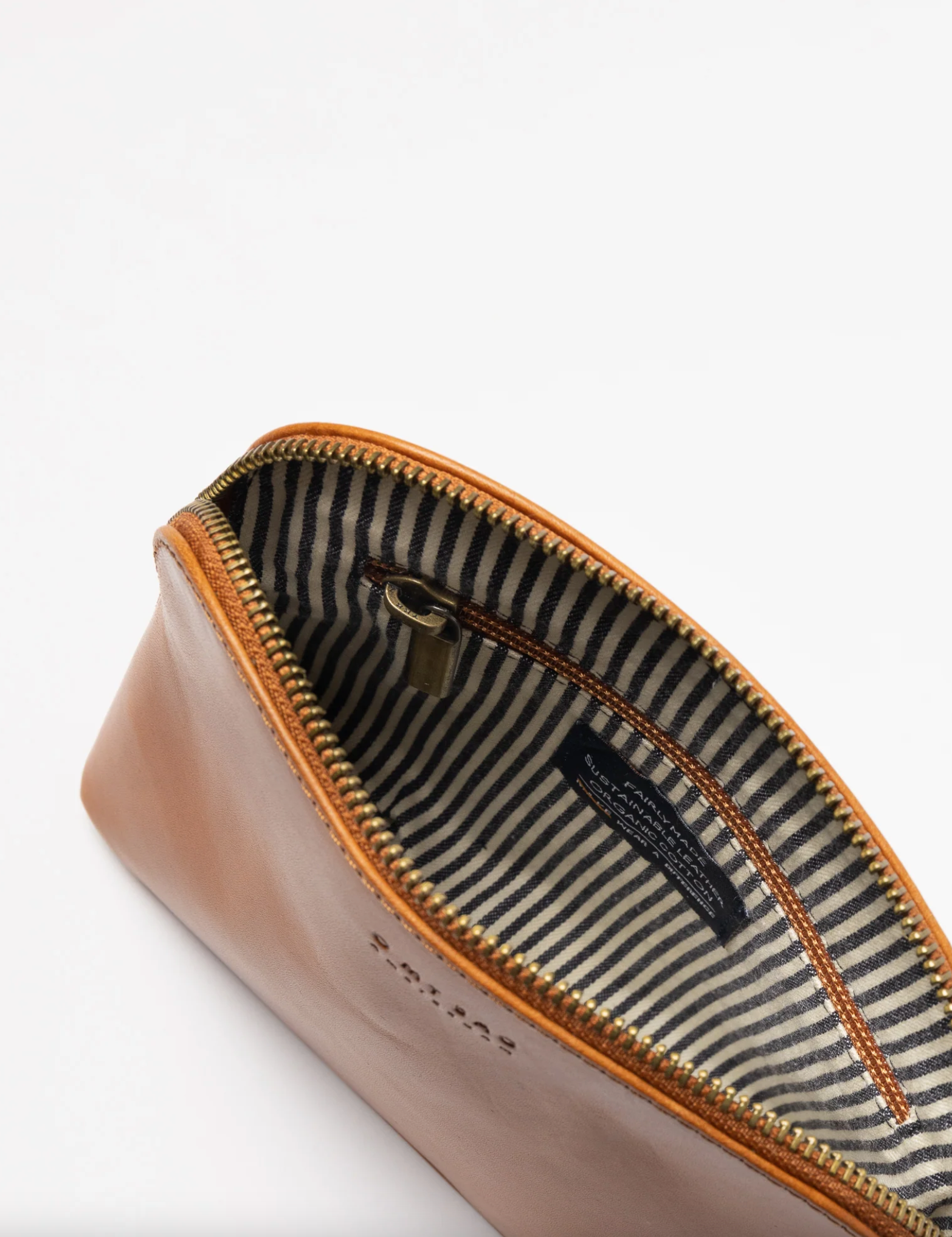 Cosmetics Bag Cognac Leather