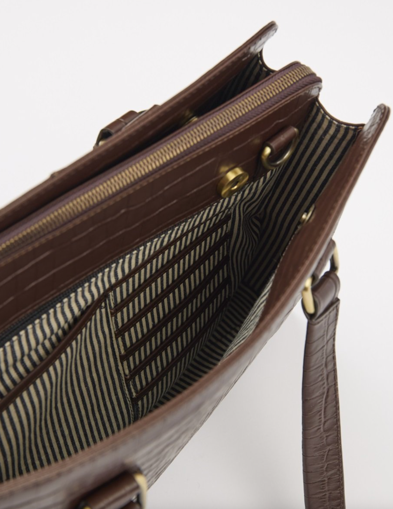 Blair Chocolate Croco Print Leather