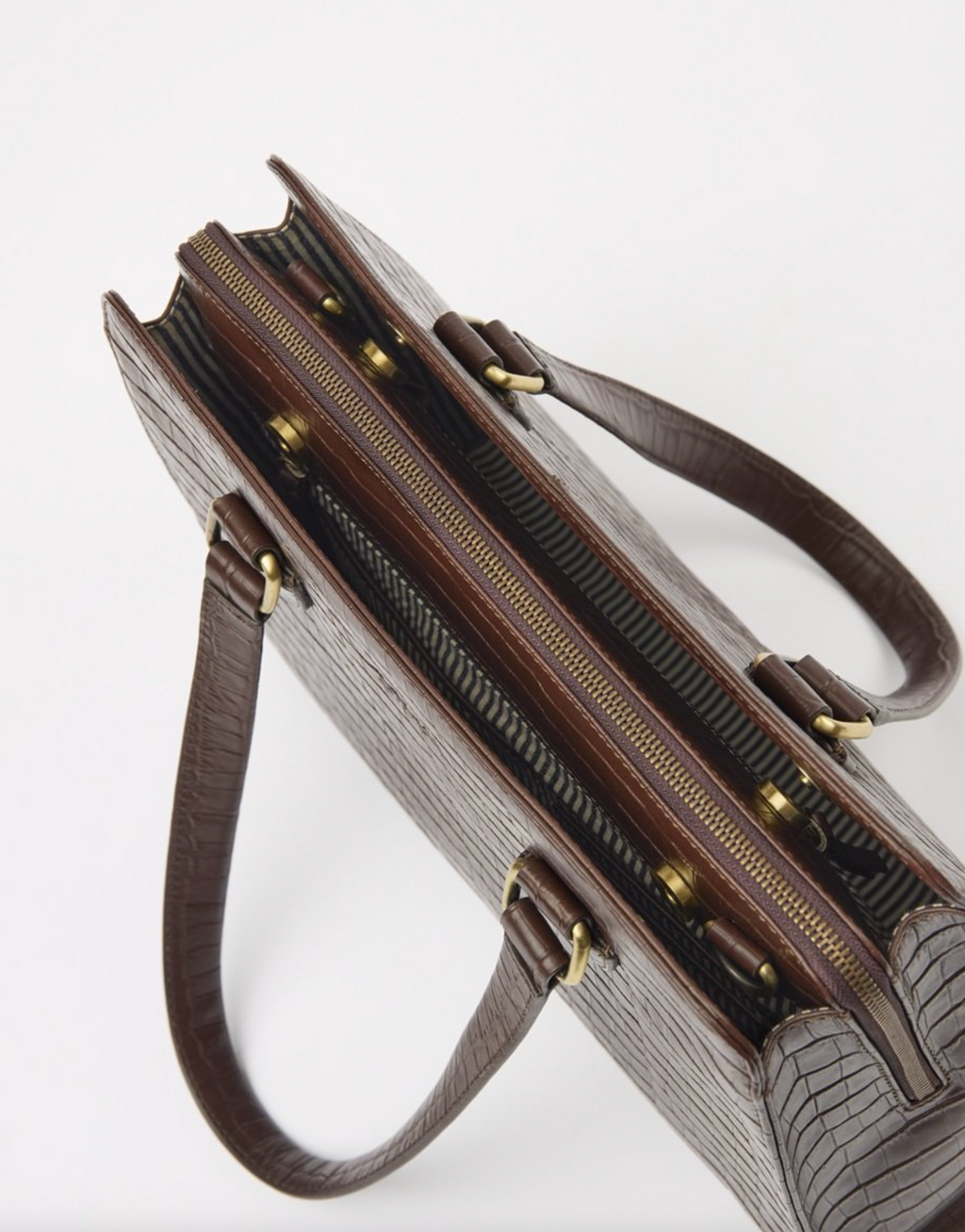 Blair Chocolate Croco Print Leather