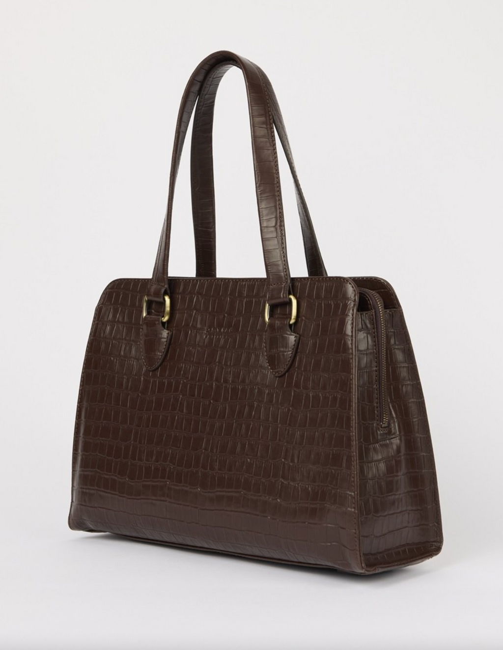 Blair Chocolate Croco Print Leather