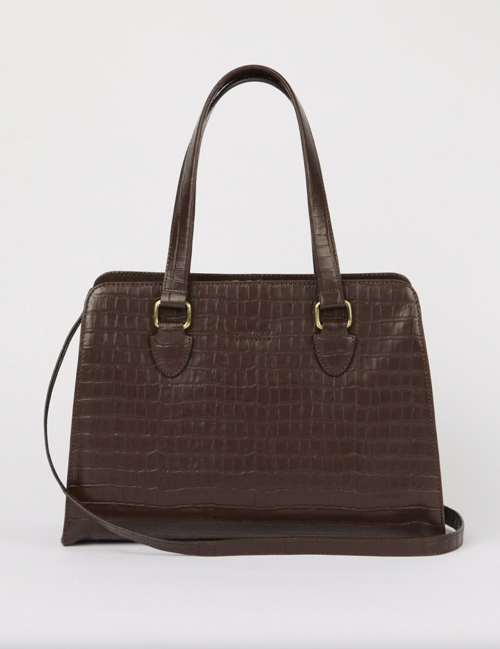 Blair Chocolate Croco Print Leather