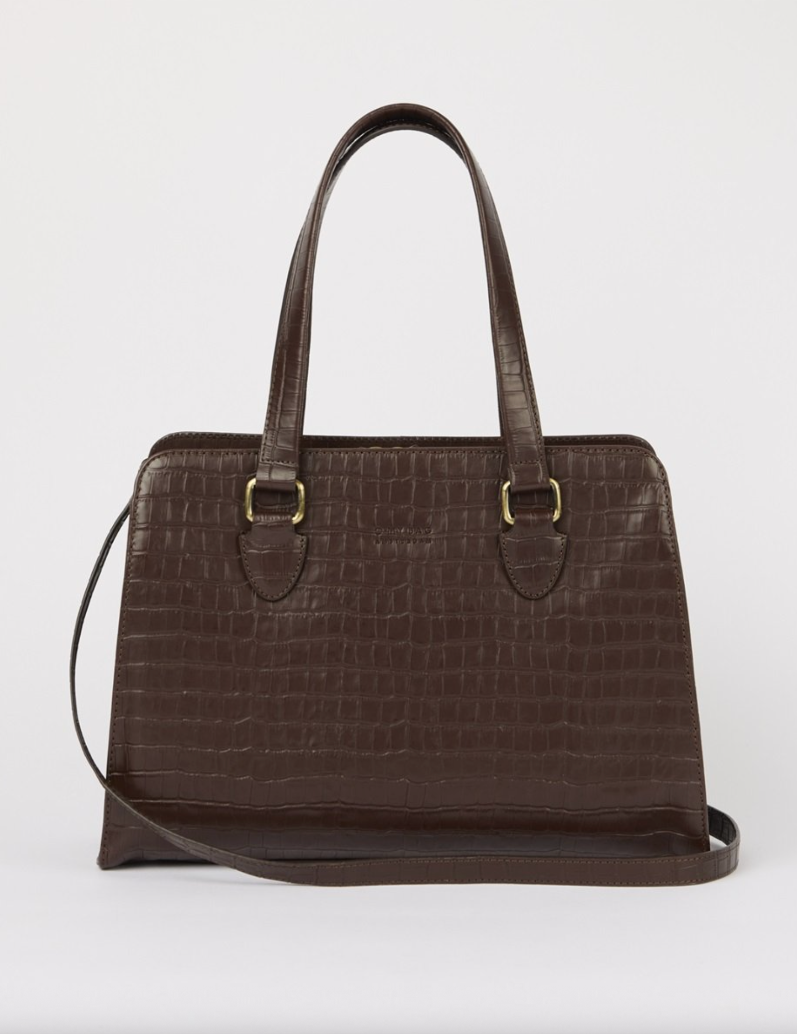 Blair Chocolate Croco Print Leather