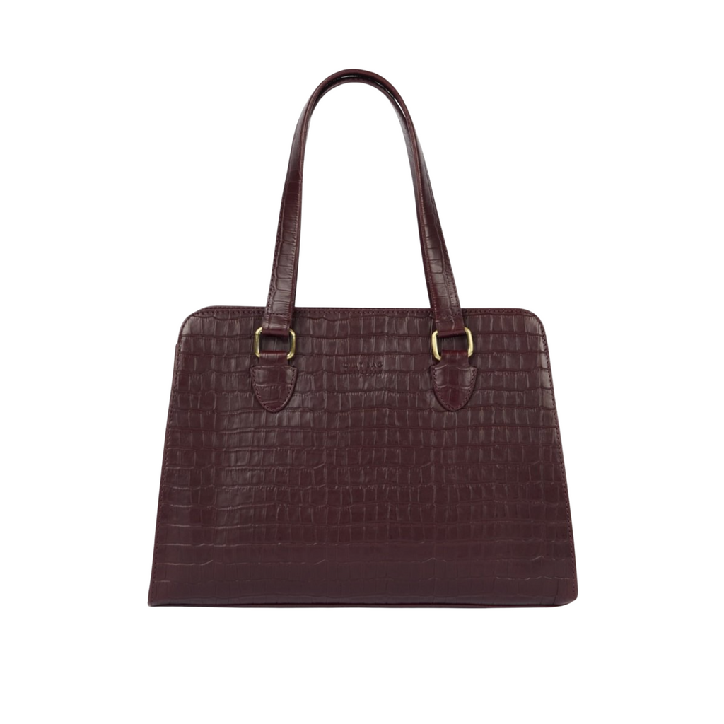 Blair Dark Cherry Croco Print Leather