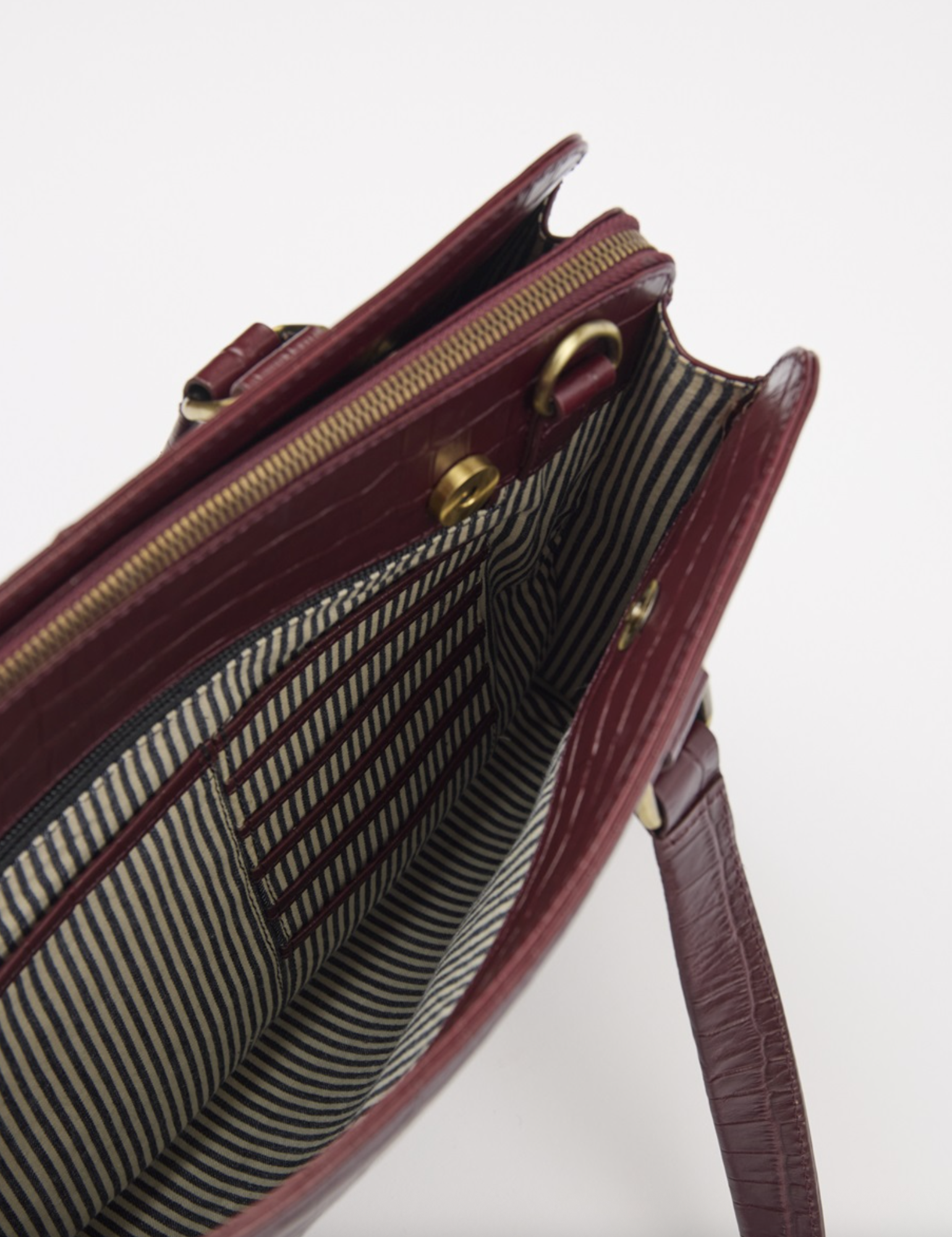 Blair Dark Cherry Croco Print Leather