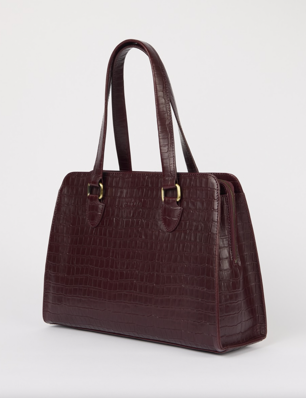 Blair Dark Cherry Croco Print Leather