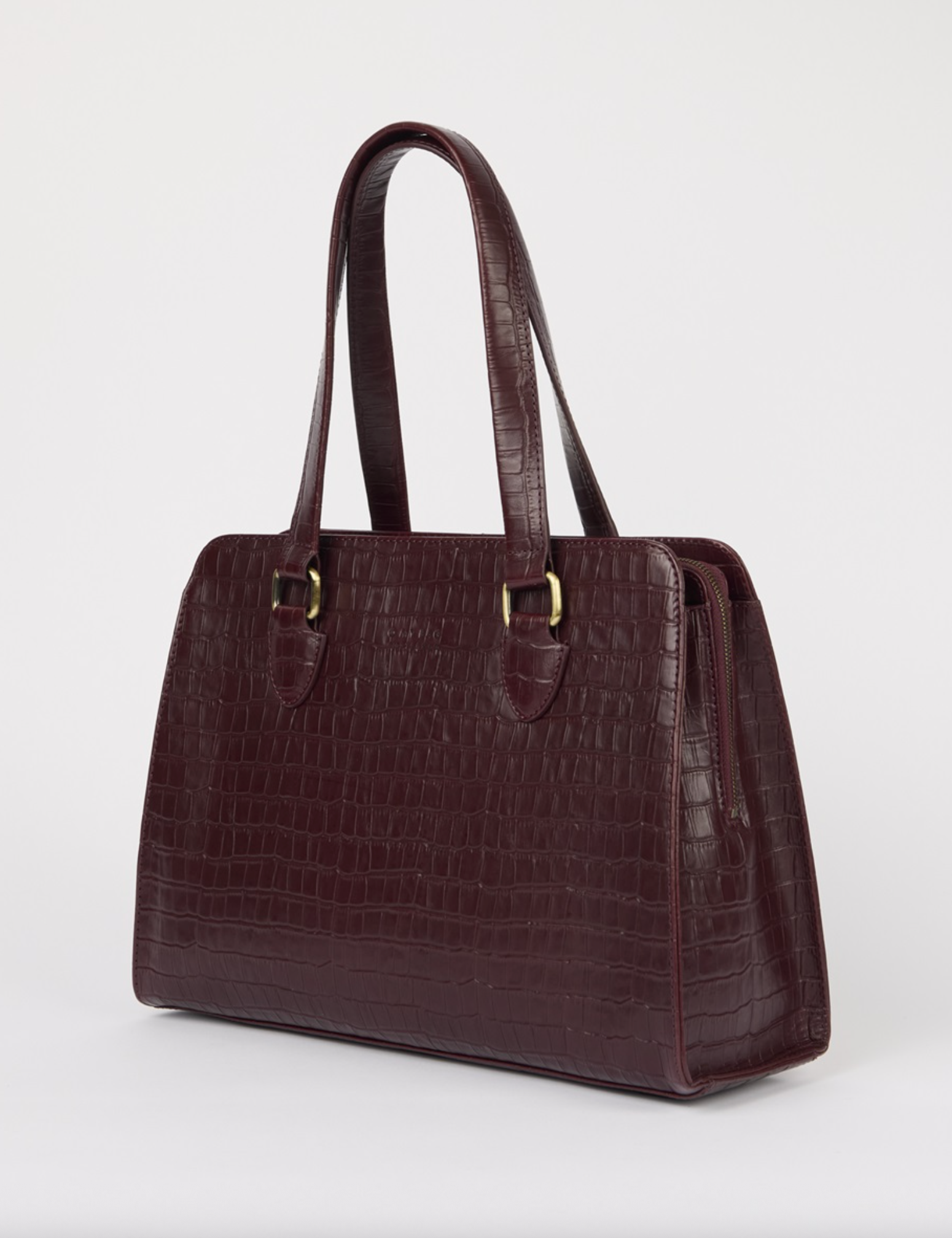 Blair Dark Cherry Croco Print Leather
