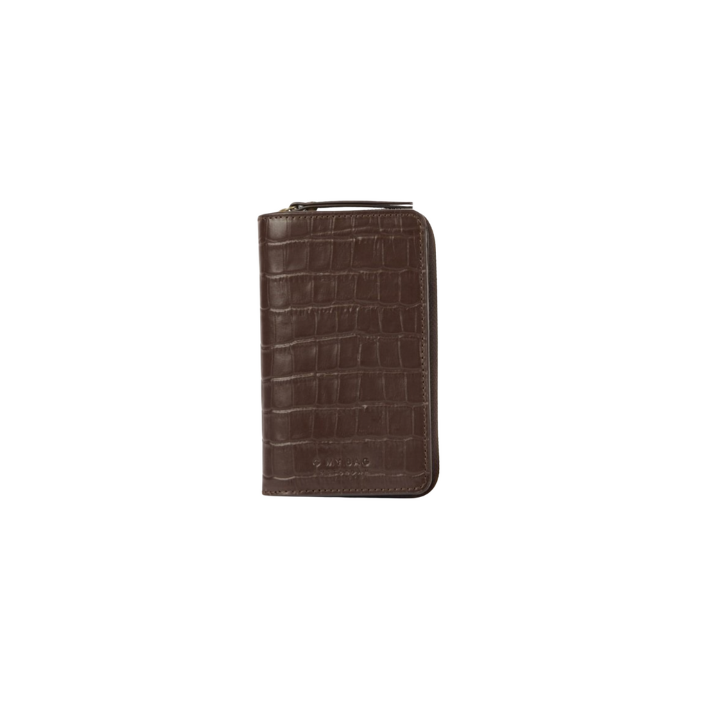 Jett Wallet Chocolate Croco Print Leather