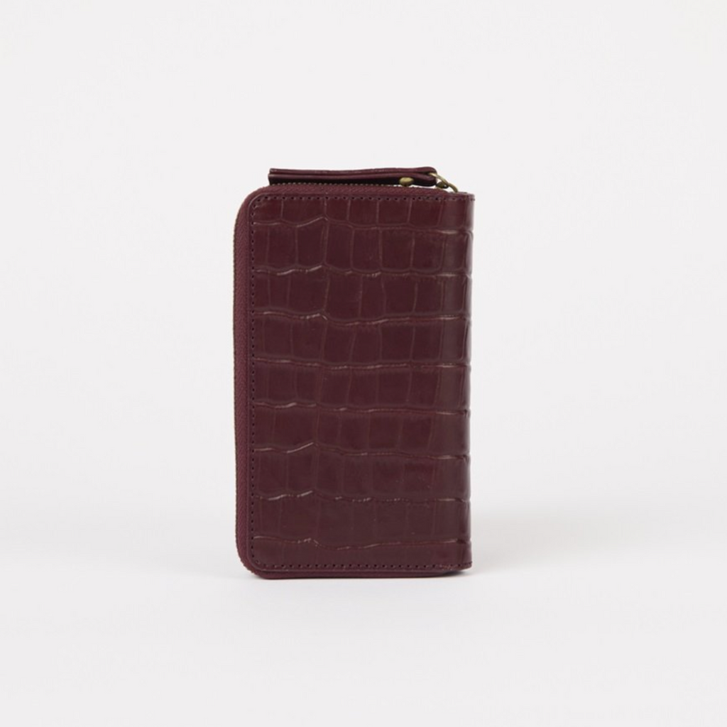 Jett Wallet Dark Cherry Croco Leather