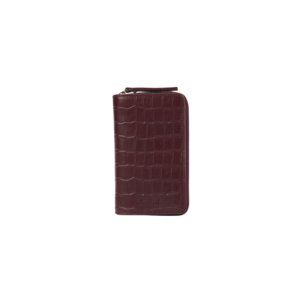 Jett Wallet Dark Cherry Croco Leather