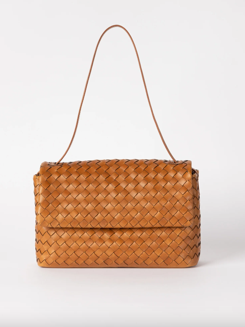 Kenzie Cognac Woven Classic Leather