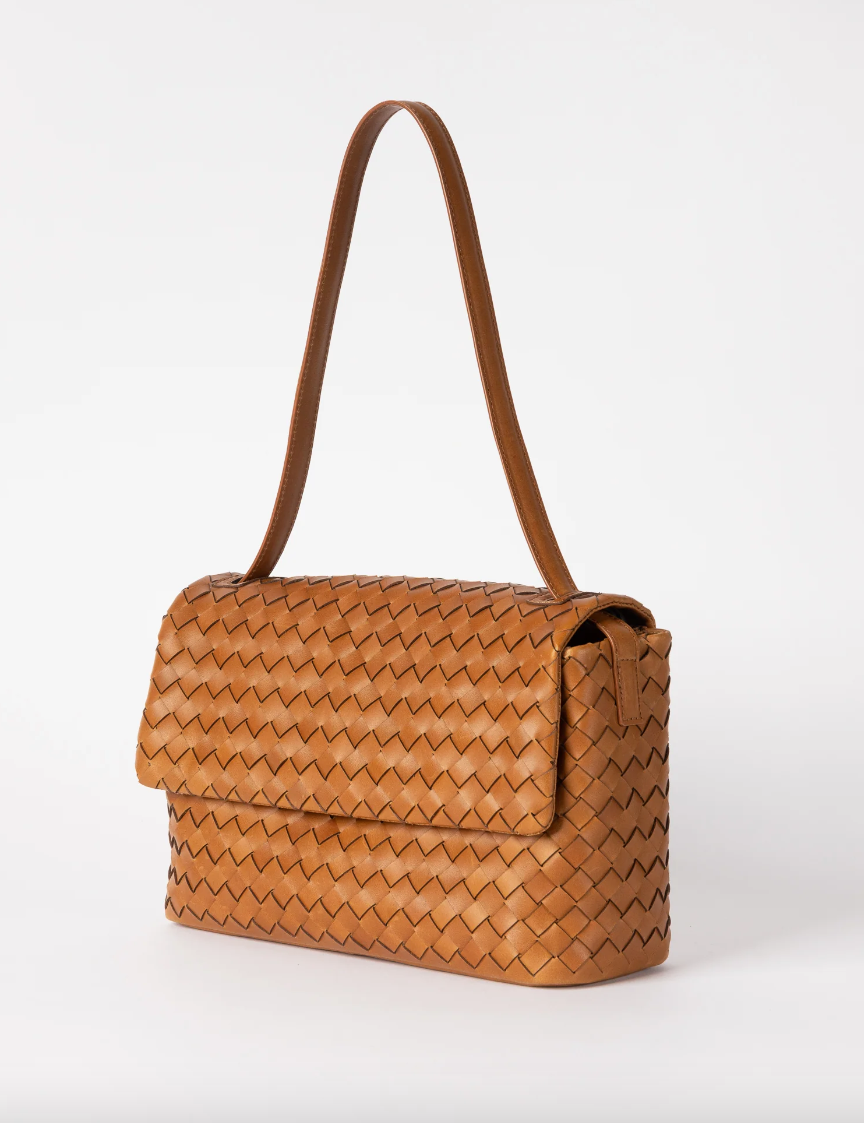 Kenzie Cognac Woven Classic Leather