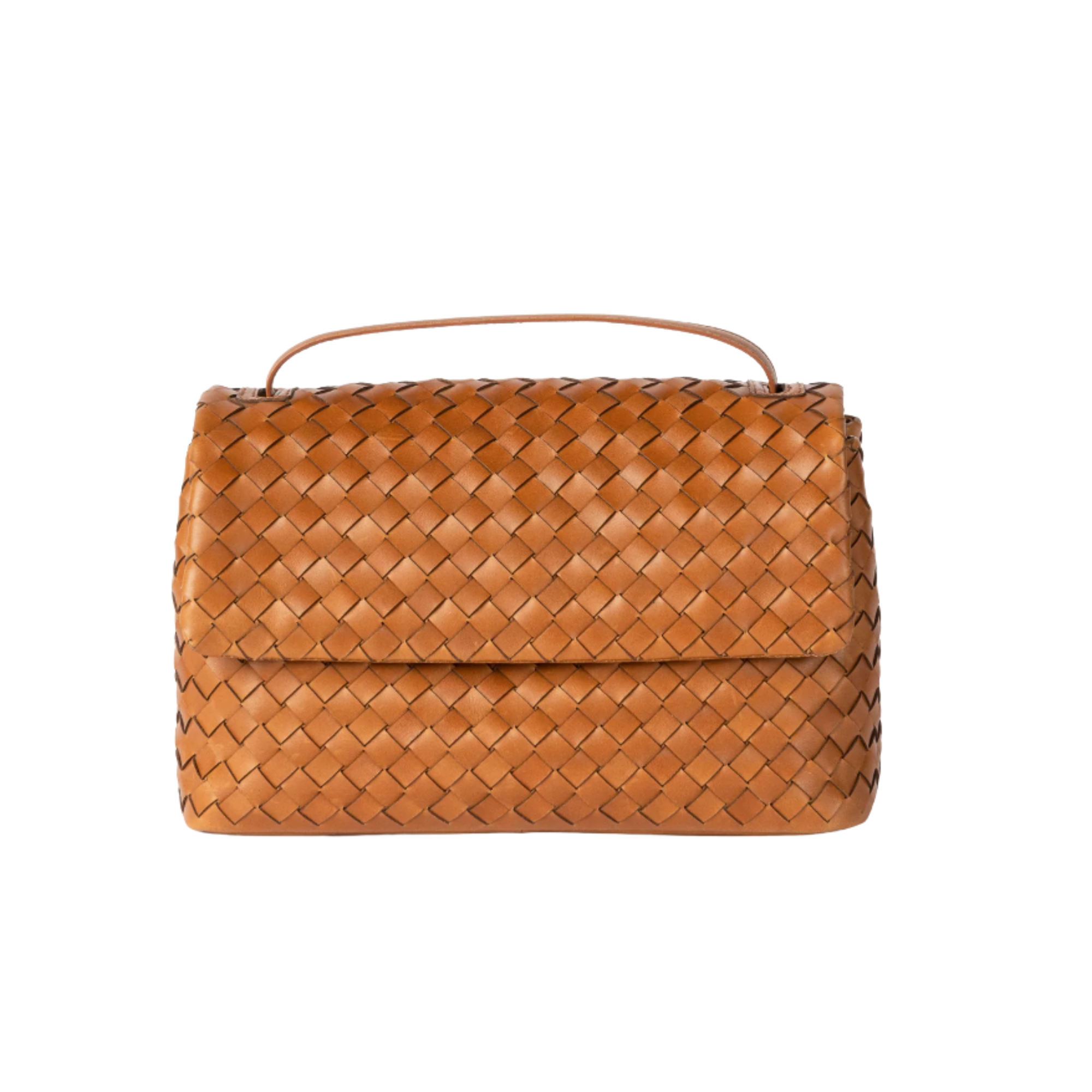 Kenzie Cognac Woven Classic Leather