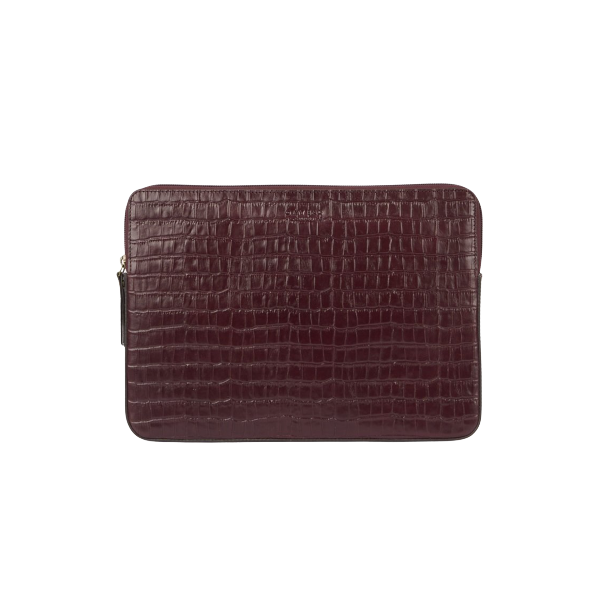 Laptop Sleeve Dark Cherry Croco Print Leather
