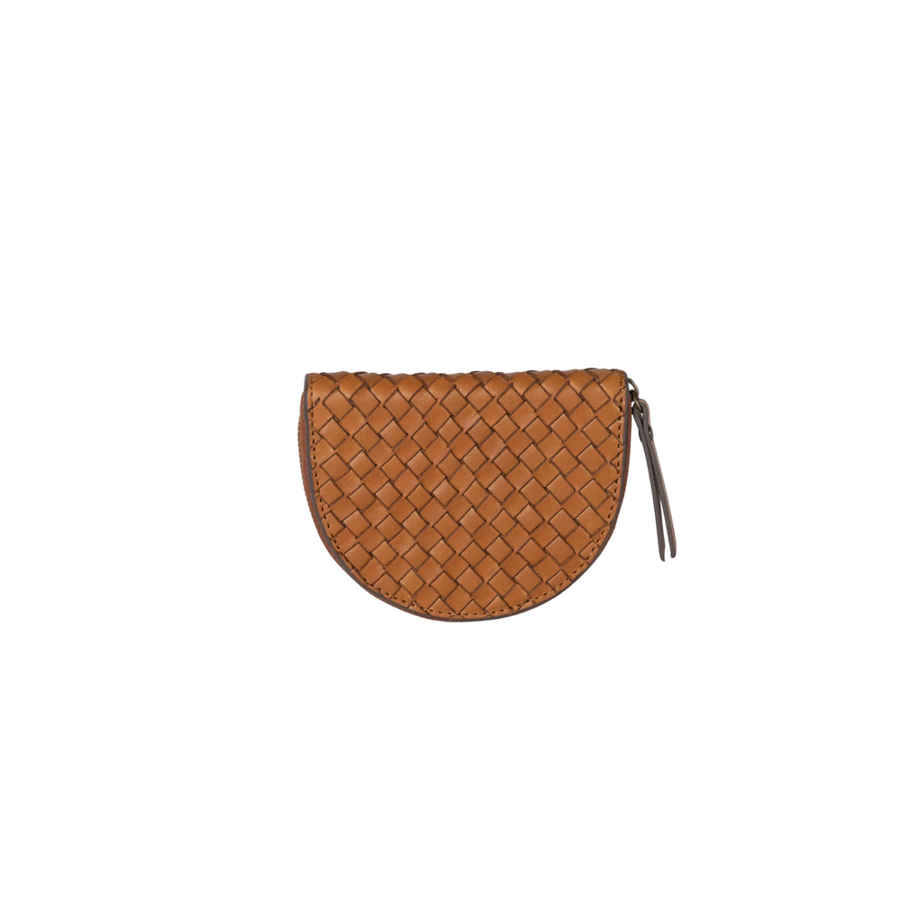 Laura Coin Purse Classic Woven Cognac