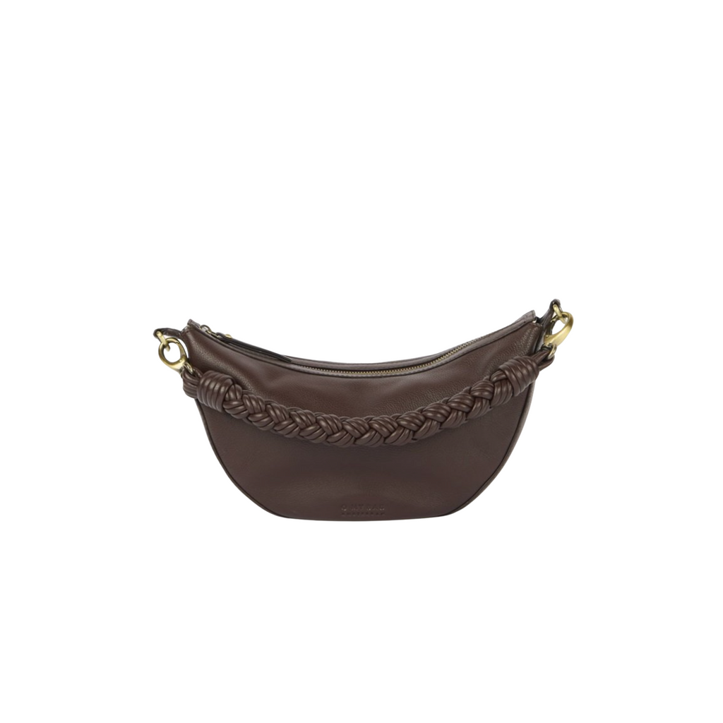 Leo Chocolate Soft Grain Leather w/ Twisted Handle