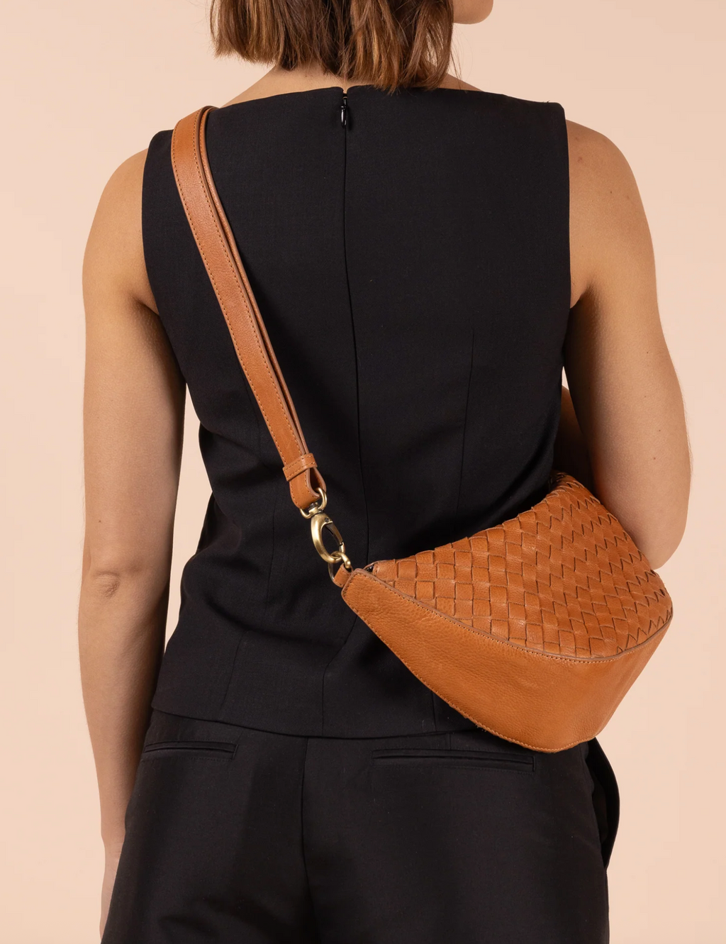 Leo Woven Soft Grain Leather Wild Oak