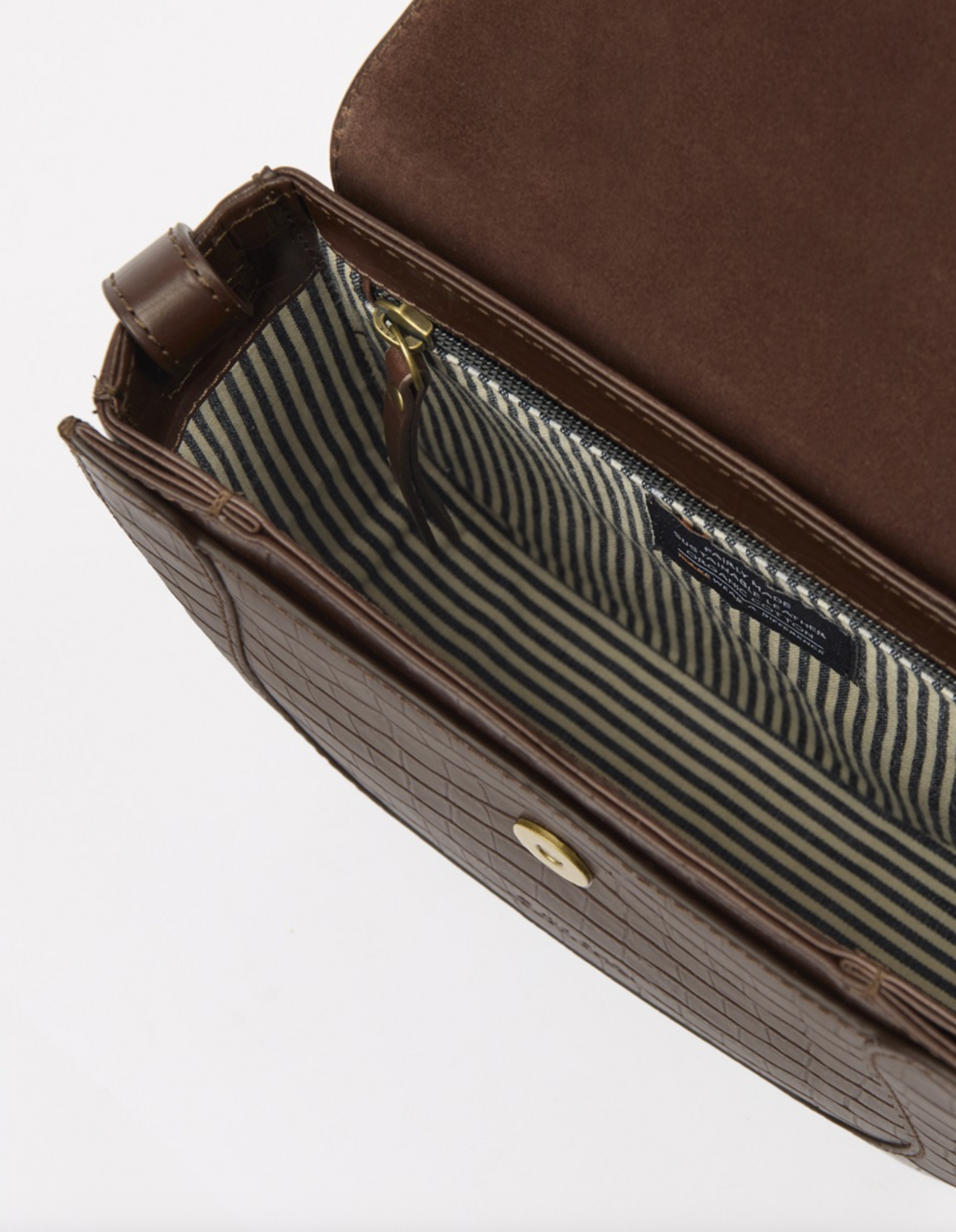 Nina Chocolate Croco Print Leather