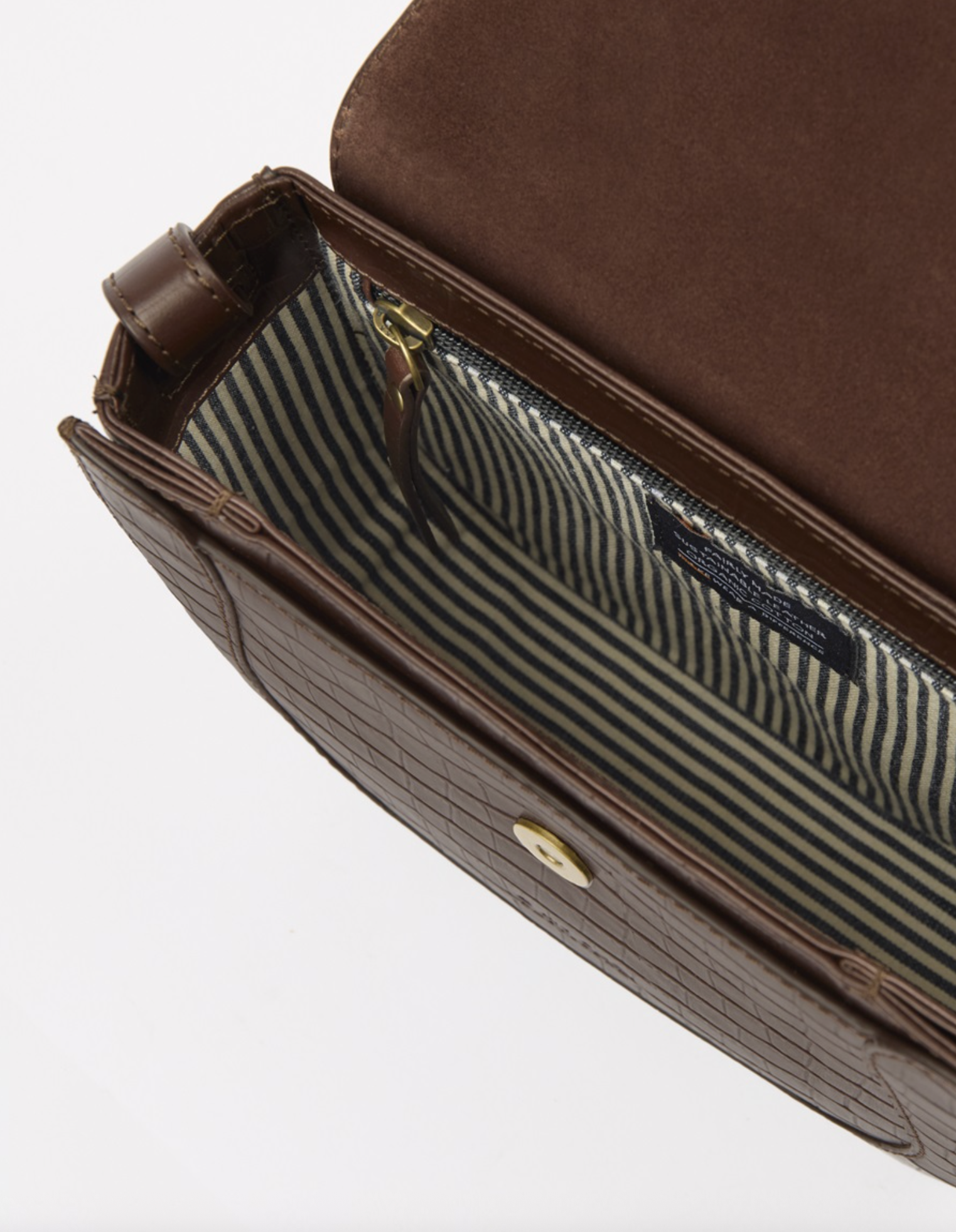 Nina Chocolate Croco Print Leather