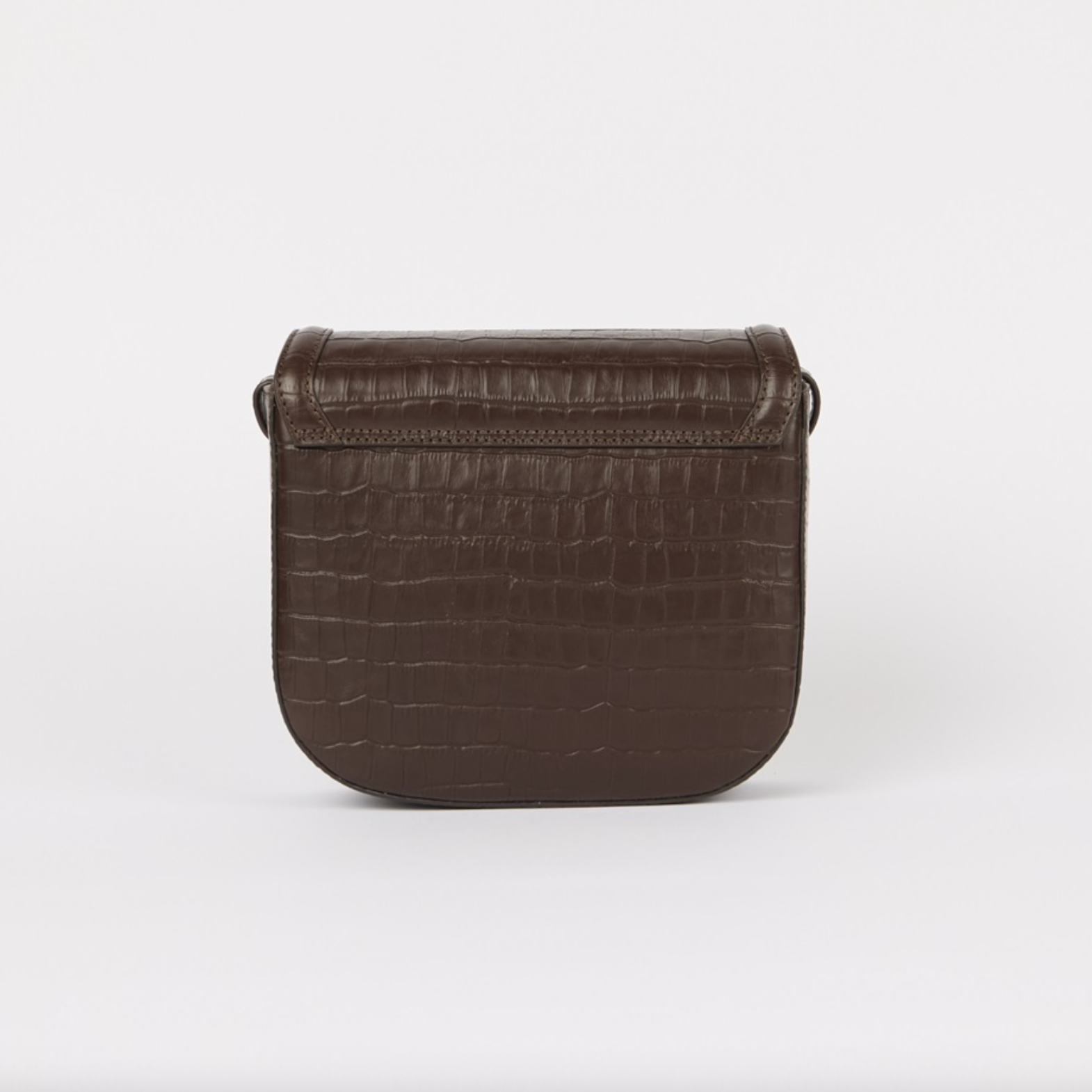 Nina Chocolate Croco Print Leather